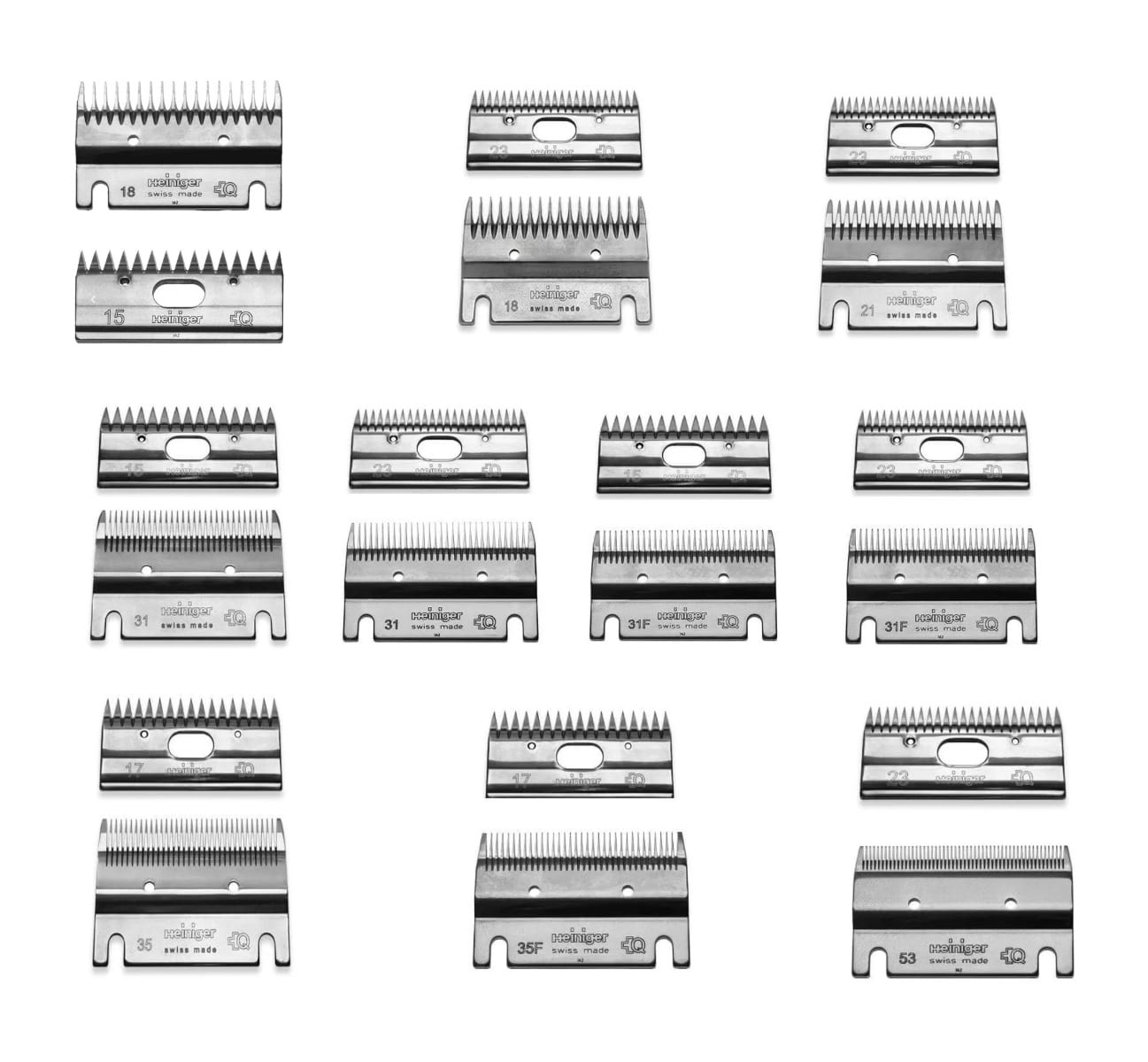 Pièce Détachée Heiniger Jeu De Lames Heiniger Pour Tondeuse Bovine 21/23 - Hauteur Coupe 2-4mm - Acier Trempé - Compatible Delta3, C12, Xplorer Lames Tondeuse Bovine