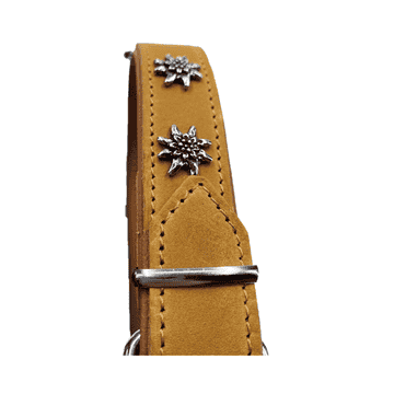 Collier Edelweiss en cuir souple, beige / cognac