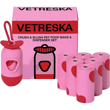 Kotbeutelspender Set Crush & Blush, 7 Rollen