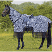 Fly riding rug zebra with fringes - black/white