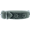 Edelweiss-Halsband aus weichem Leder, grün