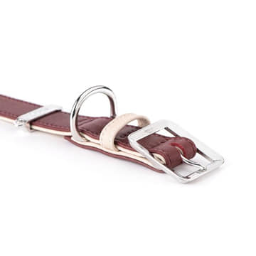 Hermitage Vitello collier pour chiens en bordeaux