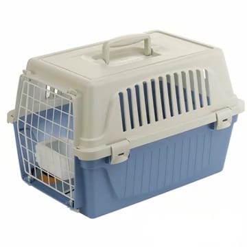 Caisse de transport avec coussin et écuelle