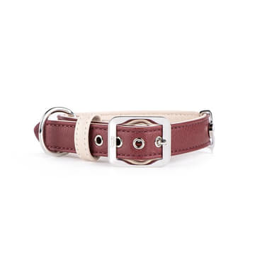Hermitage Vitello collier pour chiens en bordeaux