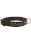 Weichleder-Halsband mit Dekonieten, Braun