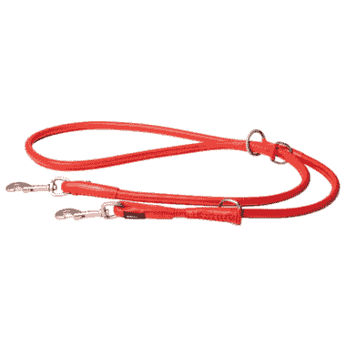 Laisse en cuir Round Multi rouge