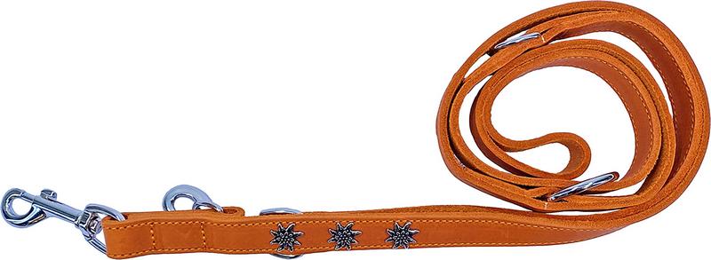 Edelweiss leather leash, orange