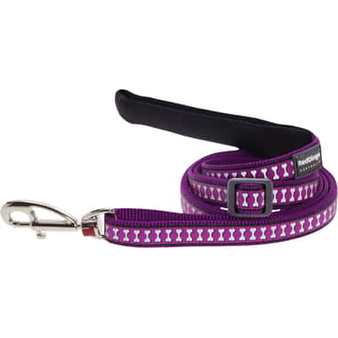 Laisse réfléchissante Bones Purple