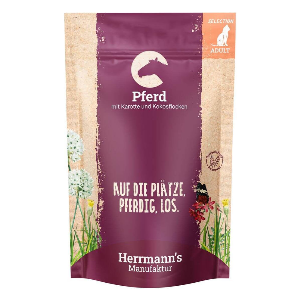 Selection Pferd mit Karotte und Kokosflocken