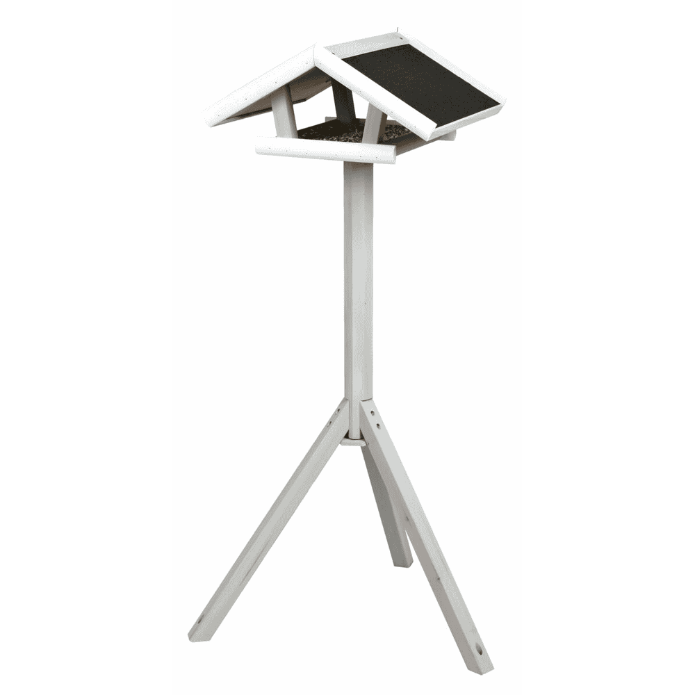 Natura bird feeder house white, with stand