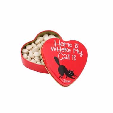 Friandises pour chats dans le coeur "Home is where my cat is"