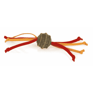 Balle Catnip avec bandelettes de cuir