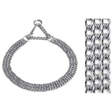 Collier en chaîne à 3 rangs avec arrêt de traction