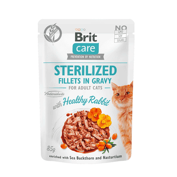 Care Cat - Sterilised- Fillets in Gravy with Healthy Rabbit
