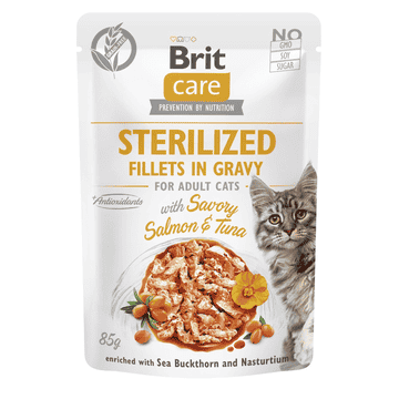 Care Cat - Sterilized - Fillets in Gravy with Salmon & Tuna