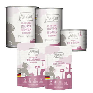 DUO von zarter Ente & saftigem Hühnchen an Möhrchen
