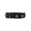 Edelweiss Collar made of soft leather, black