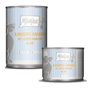 Dog Blanchiertes Hühnchen mit leckeren Möhrchen an Sosse