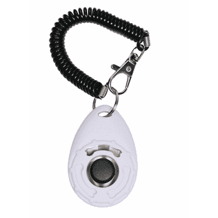 Dog training clicker with hand strap