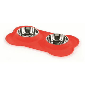 Gamelles avec bassin en silicone pour chiens et chats, forme d'os