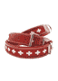Weichleder-Halsband mit Schweizerkreuz geperlt
