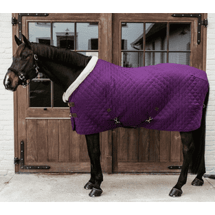 Turnierdecke 160 g mit Kunstfellkragen - violett