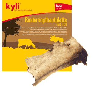 Rinderkopfhaut-Platte mit Fell
