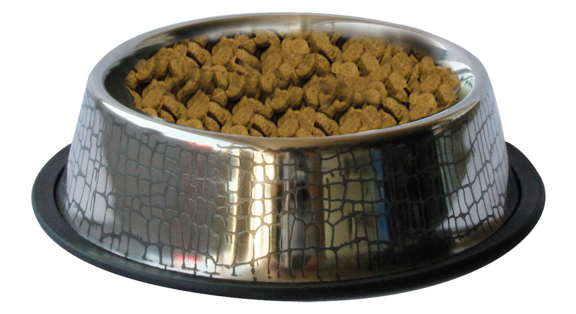 Stainless steel bowls with croco motif