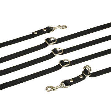 3-in-1 Handsfree Leather Dog Leash schwarz