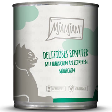 Deliziöses Rentier mit Hühnchen an leckeren Möhrchen