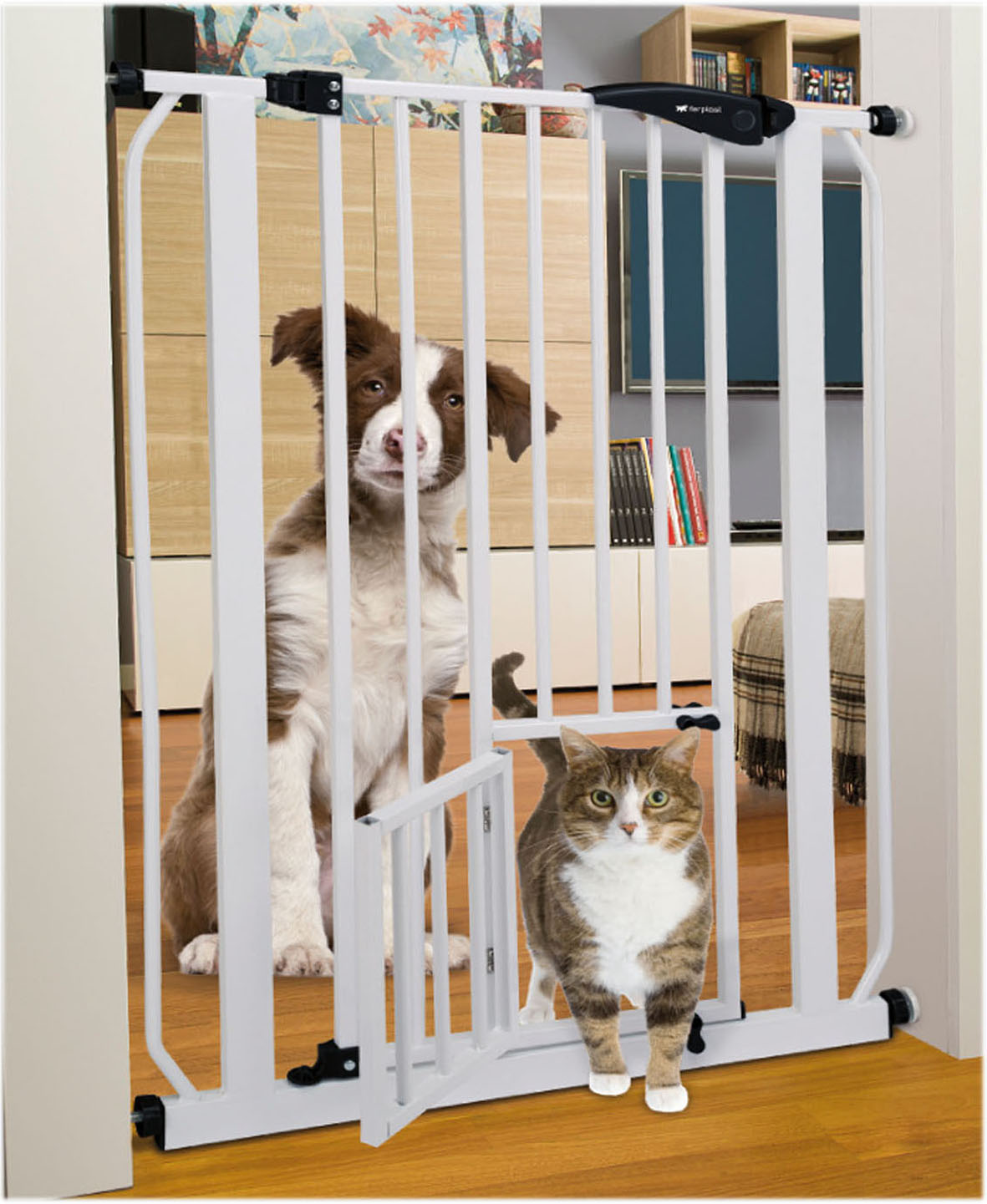 Pet Gate Absperrgitter mit Katzentüre