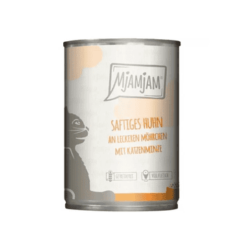 Saftiges Huhn an leckeren Möhrchen mit Katzenminze