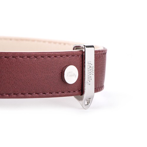 Hermitage Vitello collier pour chiens en bordeaux