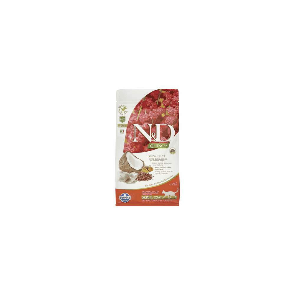 Feline Adult Quinoa Skin & Coat Hering, Kokos