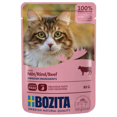 Cat Sachets Bouchées en sauce avec bœuf