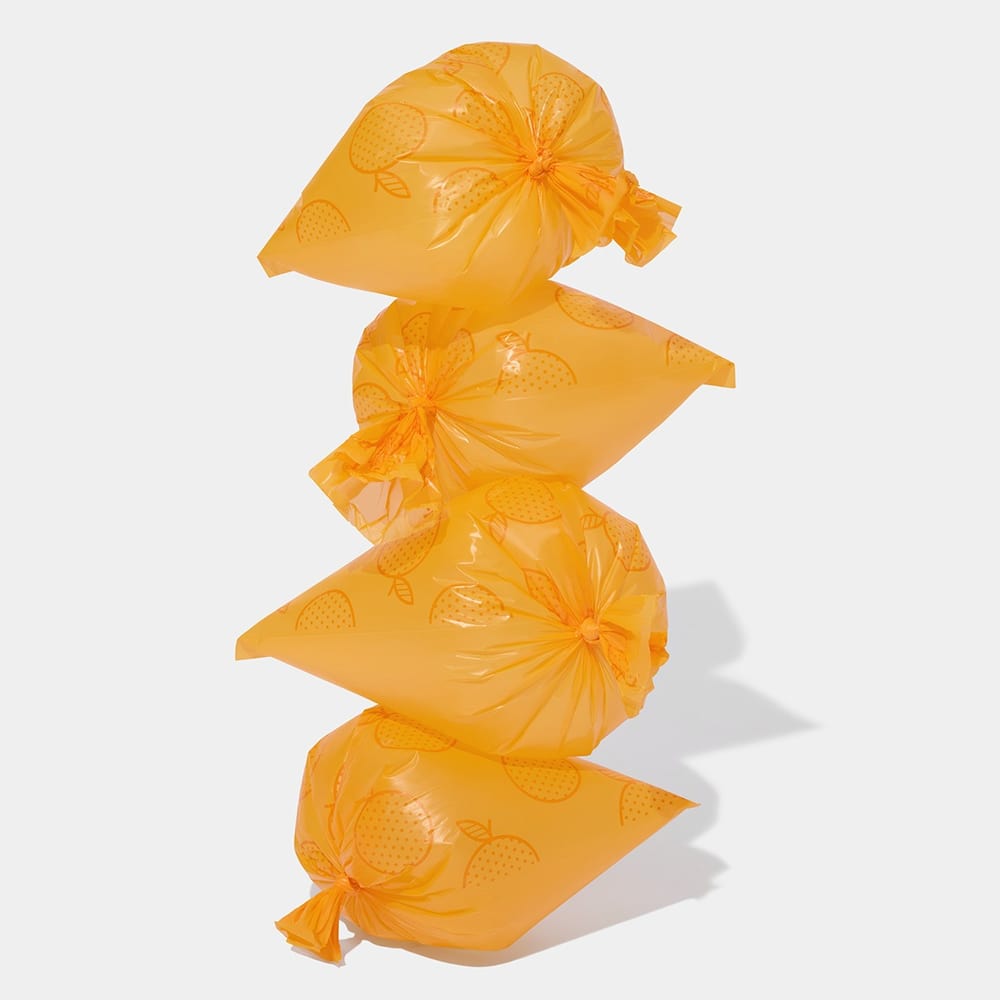 Poop bag dispenser set Tangerine, 7 rolls