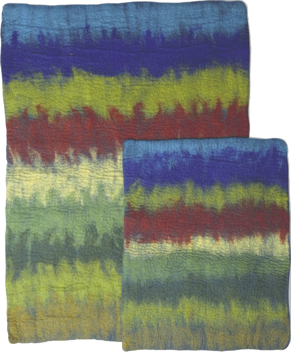 Tapis Multi Ombré Vert-Rouge-Bleu