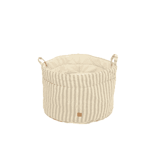 Panier pour chien Louis Striped Canvas taupe/blanc