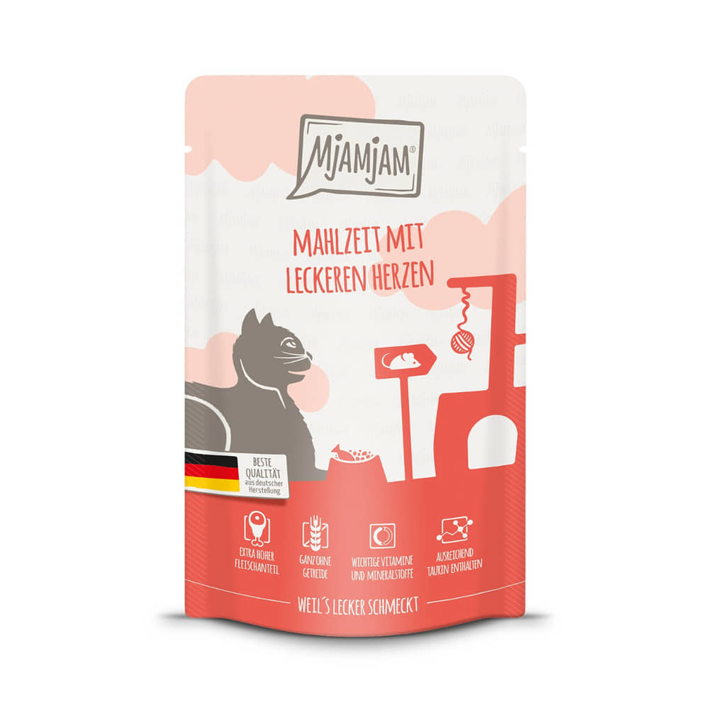 Mahlzeit mit leckeren Herzen