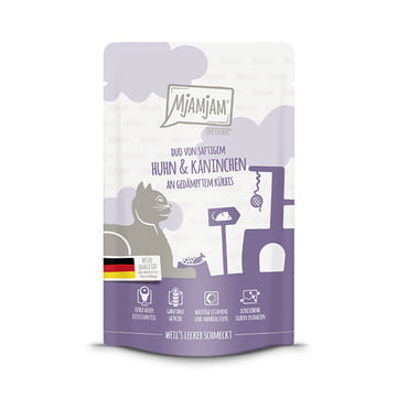 DUO von saftigem Hühnchen & Kaninchen an gedämpftem Kürbis