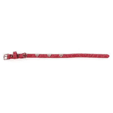 Deluxe collier Diamonds 3 coeurs, 12mm/23-33cm, rose vif