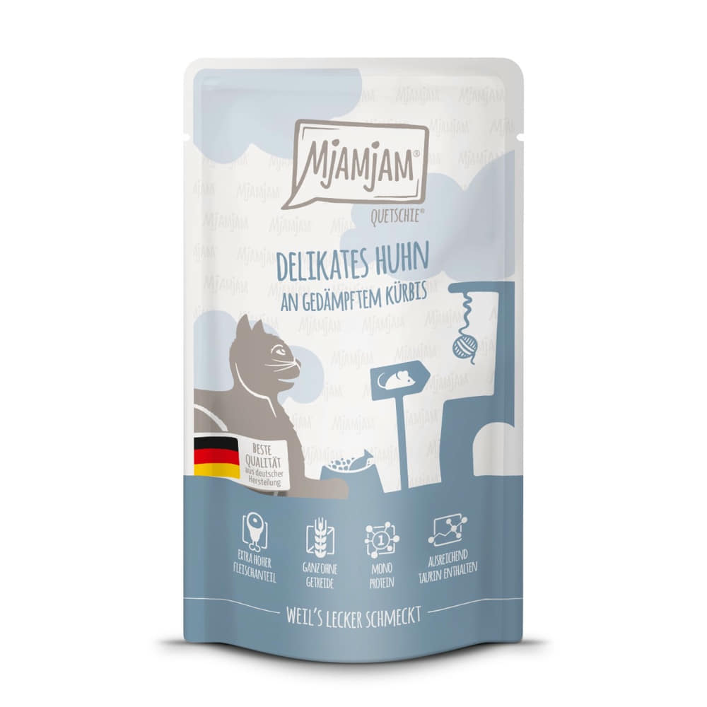 Delikates Huhn an gedämpftem Kürbis