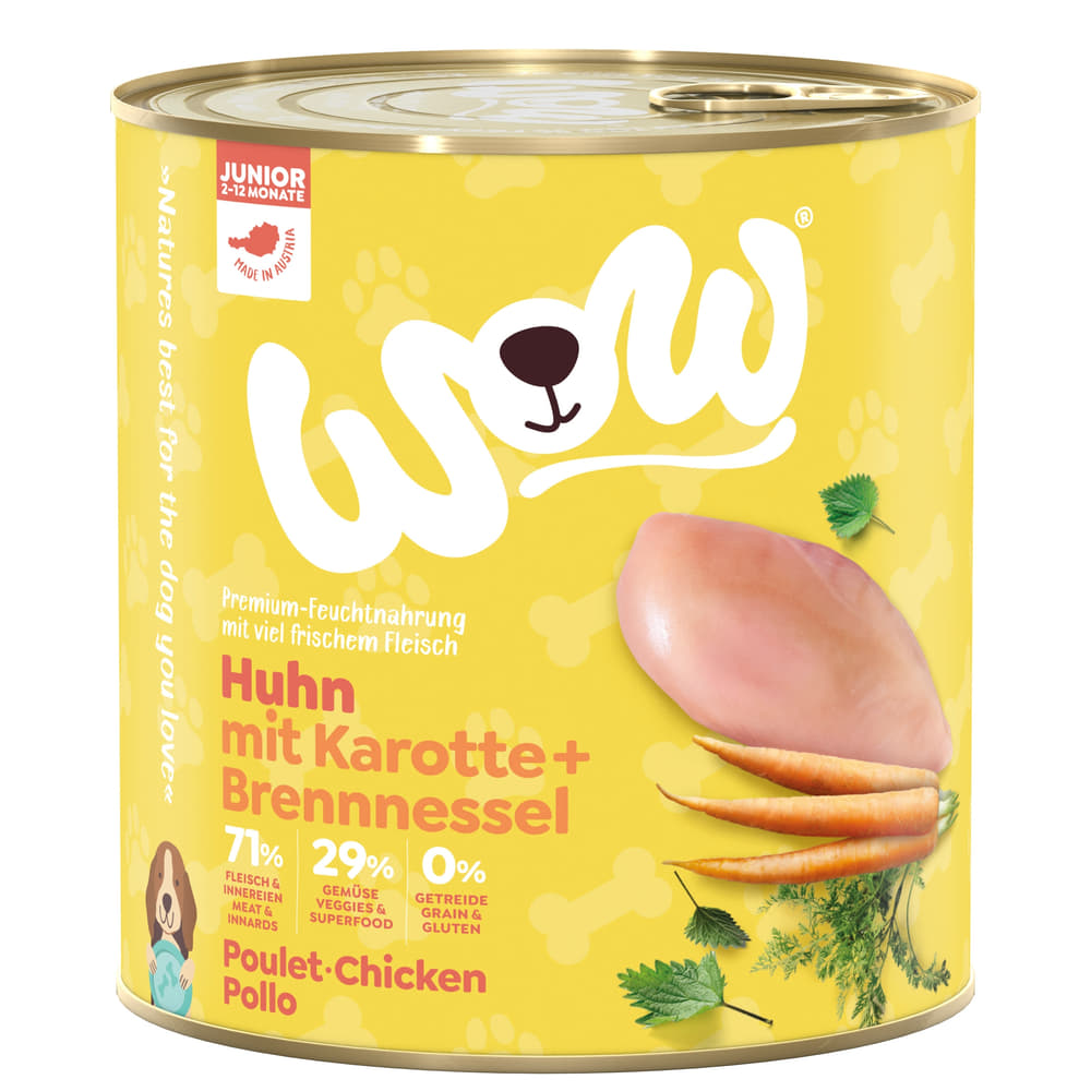 Junior, Huhn mit Karotte und Brennnessel