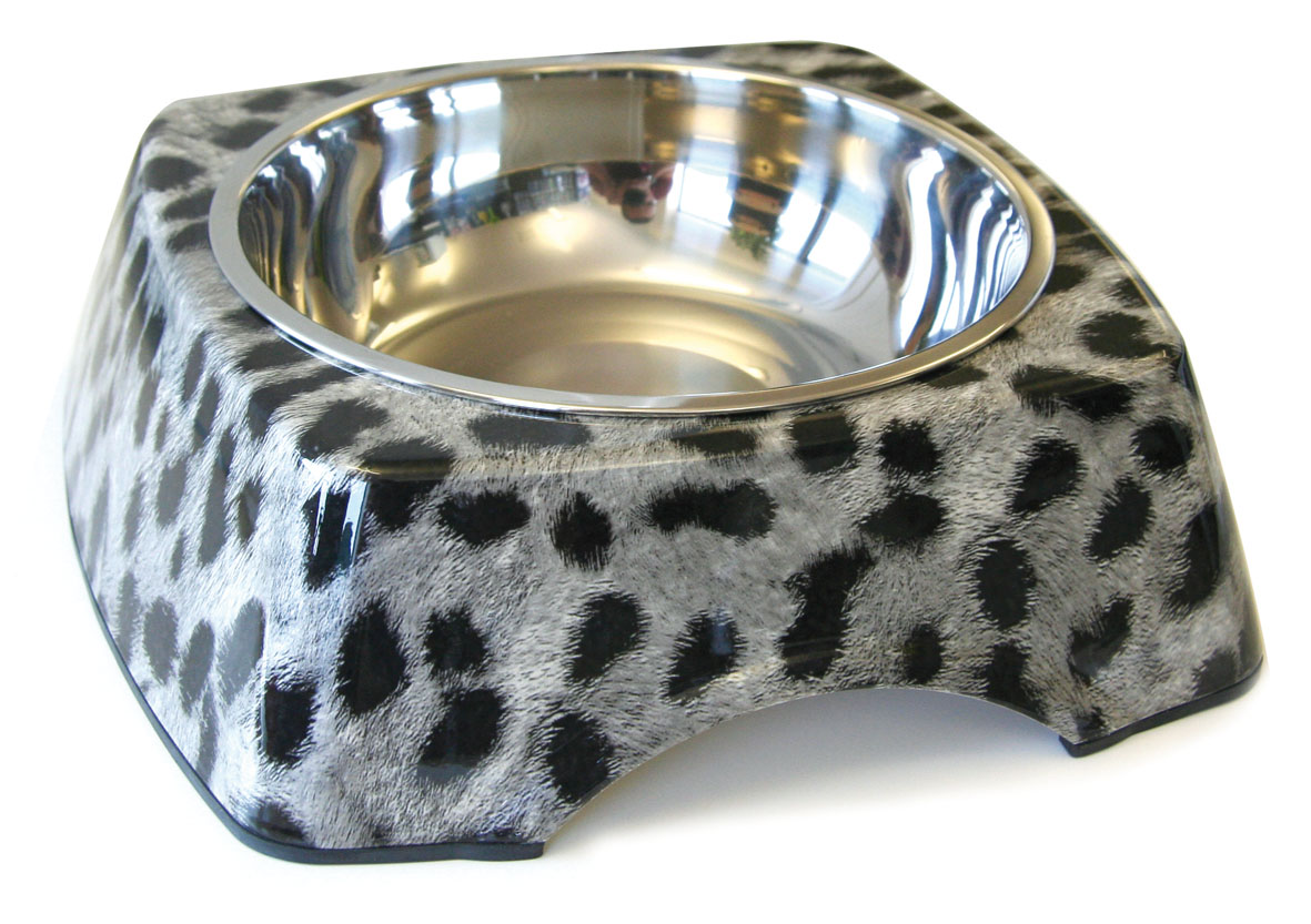 Écuelles en mélamine pour chiens et chats, motif léopard