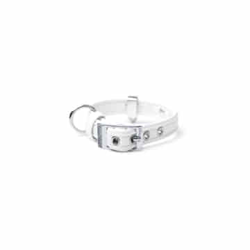 Saint Tropez Similpelle Collar for dogs in white