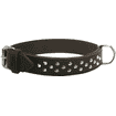Weichleder-Halsband mit Dekonieten, Braun