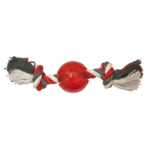 swisspet Jouet pour chiens Strong Ball avec corde, ø = 5.5cm, l = 18cm