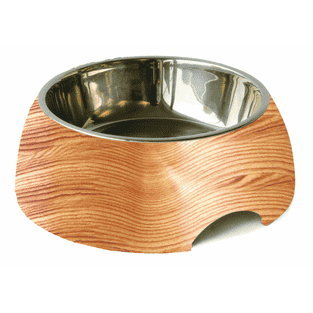 Écuelle en mélamine pour chiens et chats, motif bois