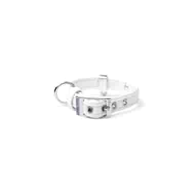 Saint Tropez Similpelle Halsband für Hunde in weiss