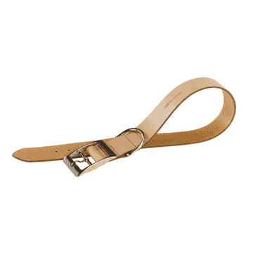 Leather collar Natural XL
